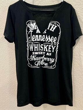Black Graphic Tee with White Tennessee Whiskey Print